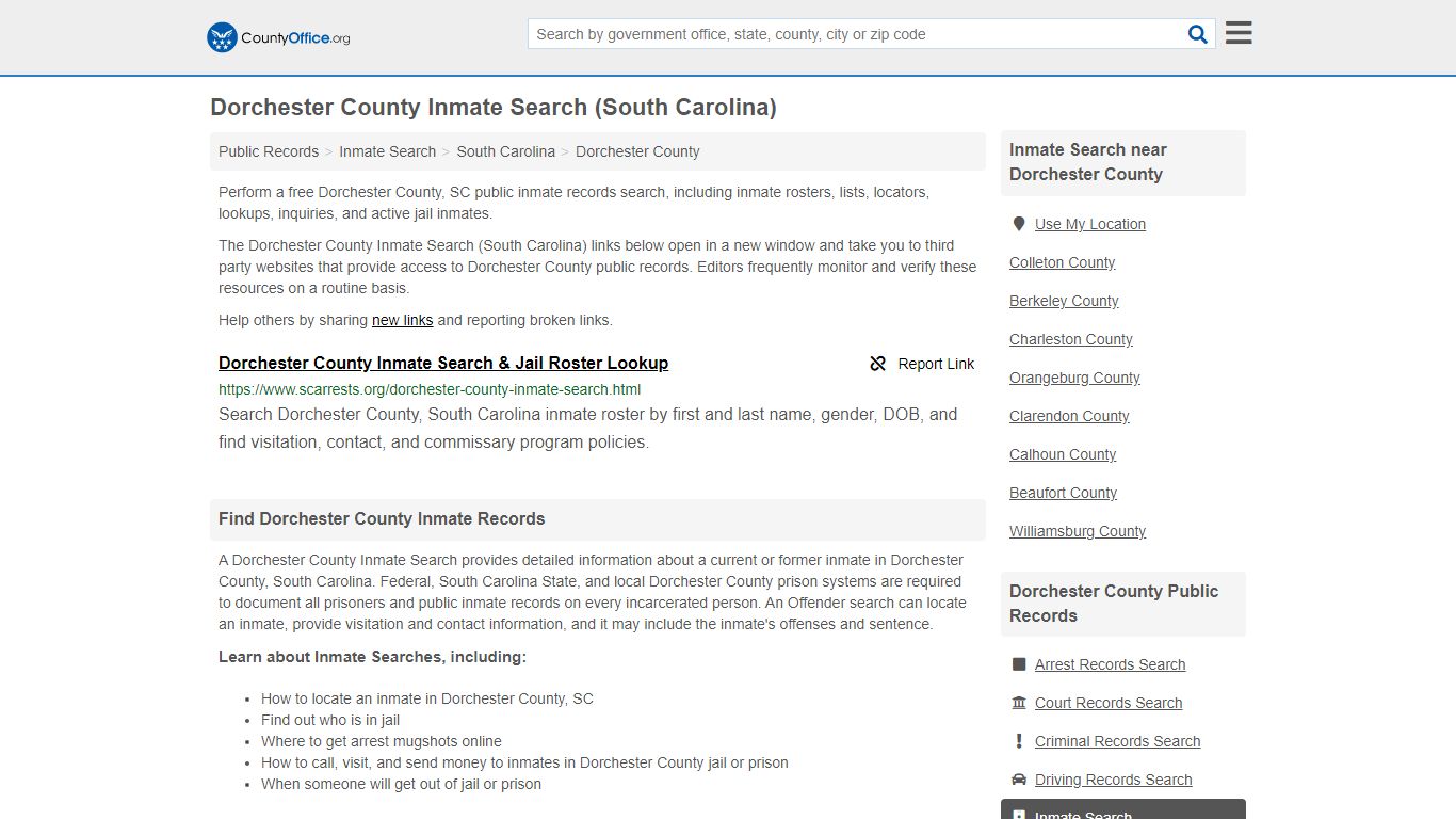 Inmate Search - Dorchester County, SC (Inmate Rosters ...
