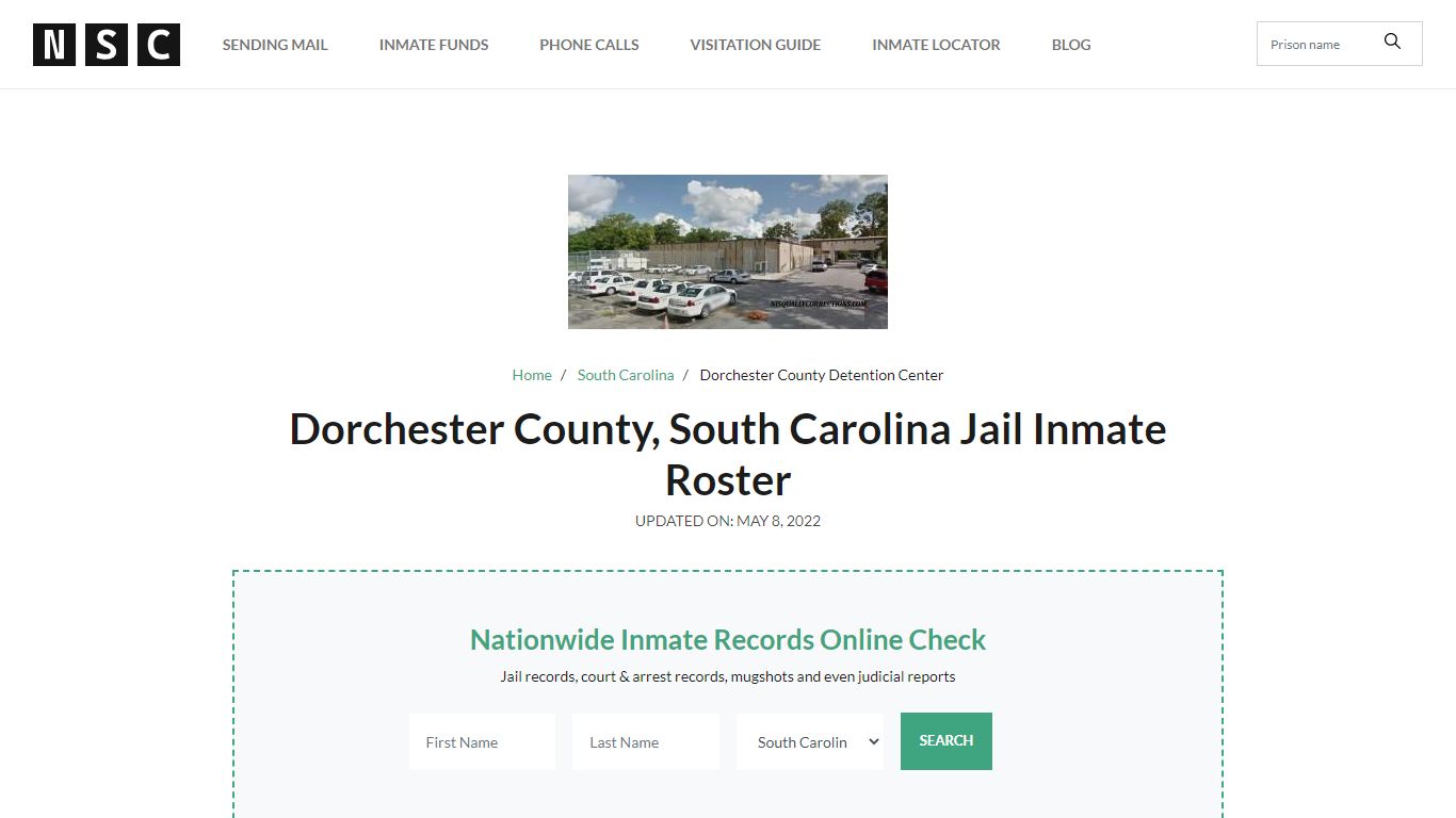 Dorchester County, South Carolina Jail Inmate List