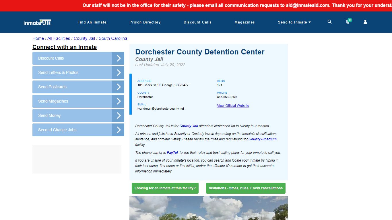 Dorchester County Detention Center - Inmate Locator - St ...