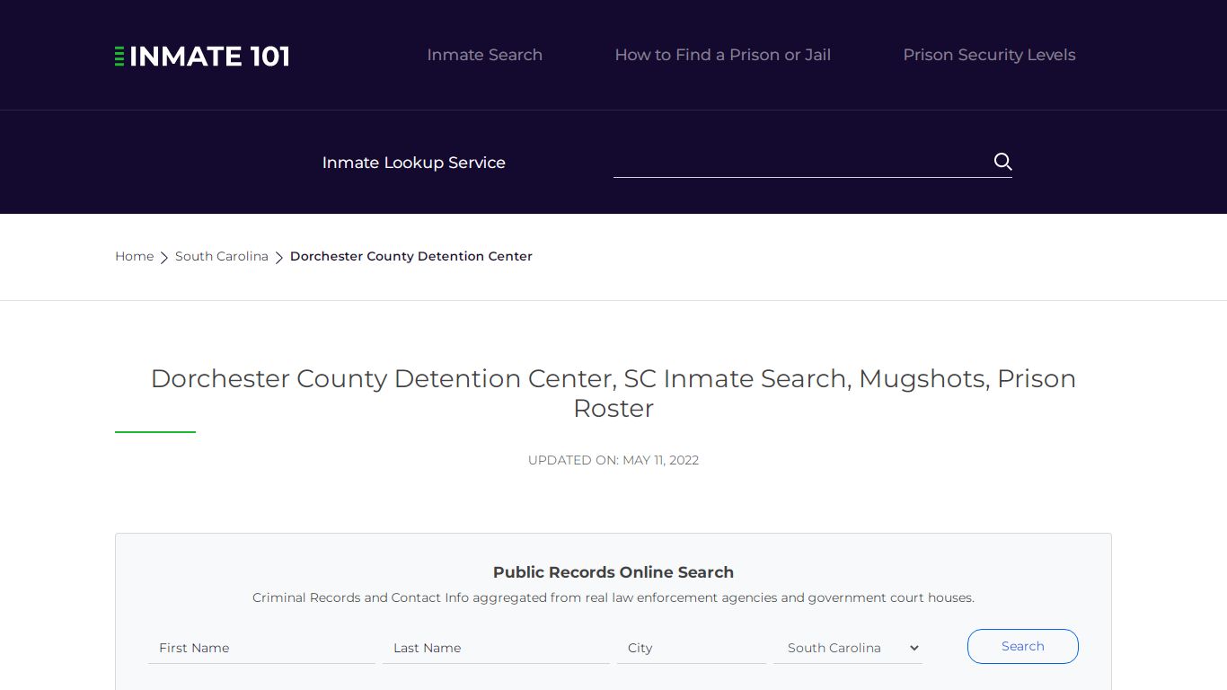 Dorchester County Detention Center, SC Inmate Search ...